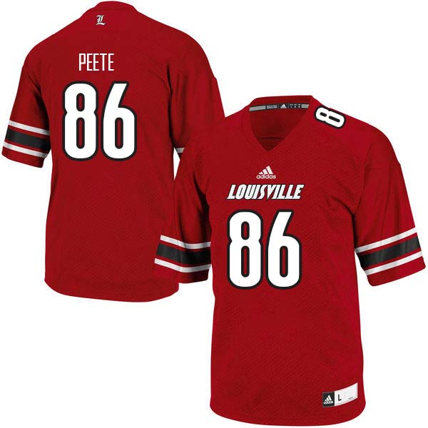 Men Louisville Cardinals #86 Devante Peete College Football Jerseys Sale-Red - Click Image to Close